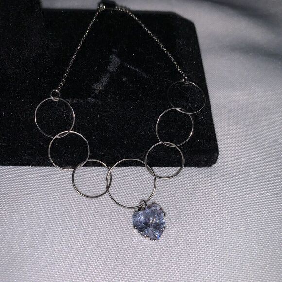 VTG Swarovski heart crystal silver overlay bracelet adjustable sliding clasp. - Picture 8 of 9